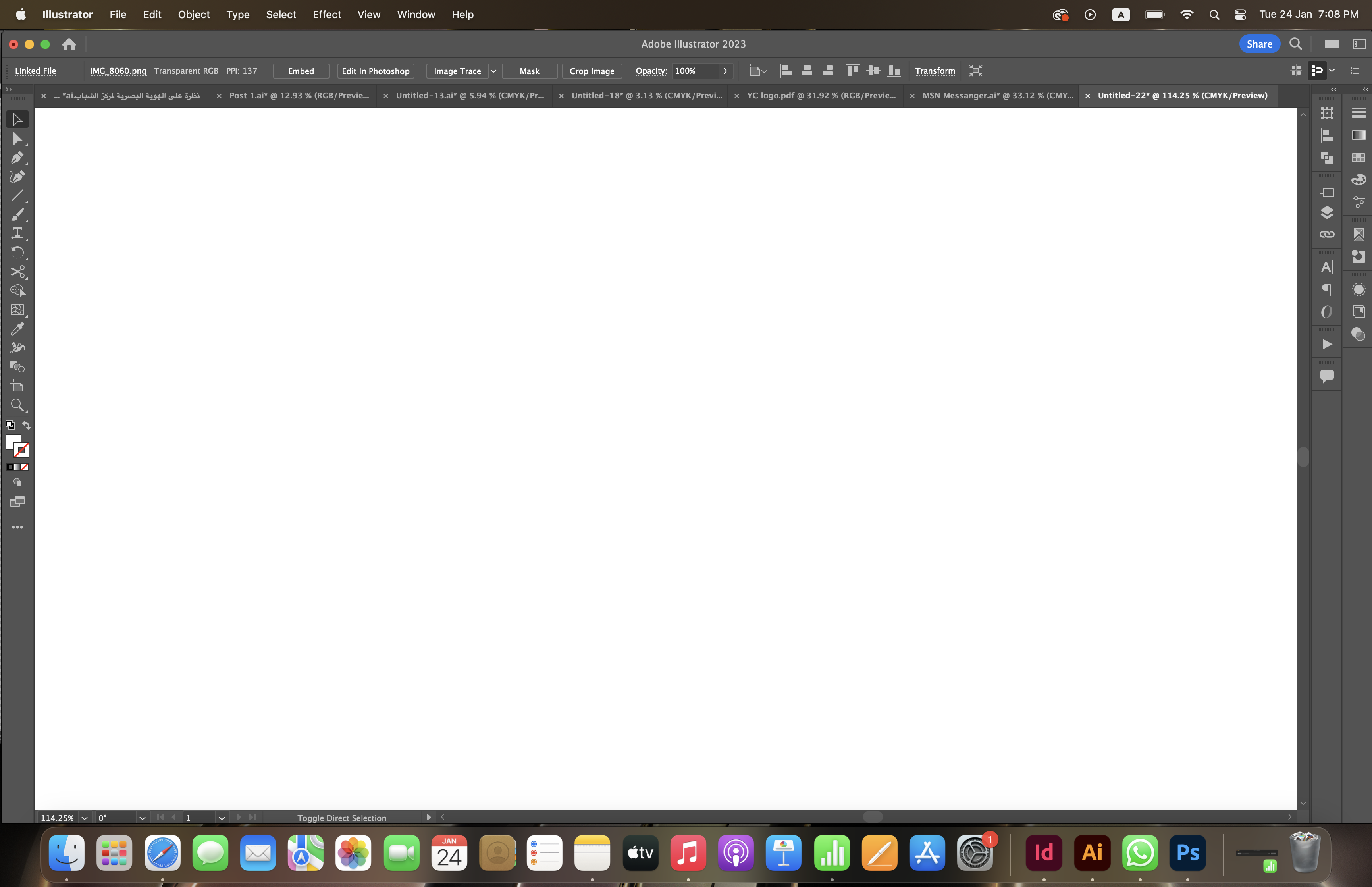 Display with a blue mountain wallpaper